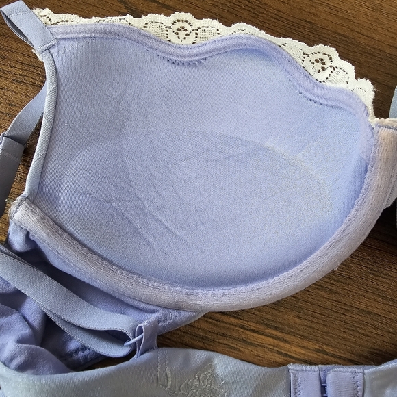 Maidenform Custom Lift Jacquard Bra with Lace Blue Push Up Bra Size Women's - Picture 9 of 10